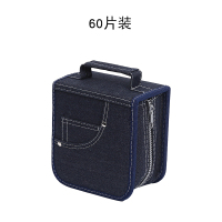 60片装牛仔布蓝 简创大容量CD包加厚牛仔布光盘包碟片盒128片装DVD盒碟片包