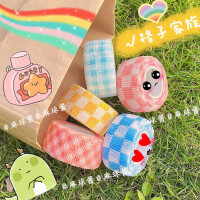 [五卷]格子家族送小剪刀 均码 手指绷带学生ins写字可爱缠手指套保护套防磨防茧自粘护手胶带布