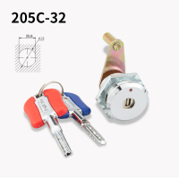 205C保险柜锁 锁面直径32mm 保险柜锁 家用全铜芯锁 密码柜锁 锁具双色钥匙配件电子保管箱