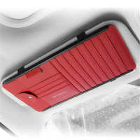 红色 车载CD夹多功能遮阳板套卡片夹名车内收纳袋汽车眼镜夹车用光盘夹