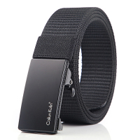 706号黑色[适用90-190斤] 自动扣皮带男士潮ins帆布牛仔工装裤腰带内穿式无牙无孔尼龙裤带