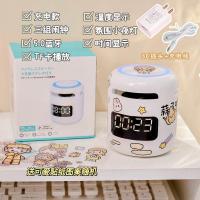 白色[送贴纸] 2021款智能多功能电子闹钟女学生用儿童女孩起床神器强力叫醒