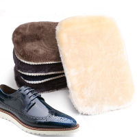 1个装,浅色 加厚仿羊羔绒手套式抛光擦鞋布上鞋油抛光清洁皮包抛光沙发擦拭布