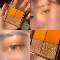 #TODAY 送眼影刷 Flortte花洛莉亚初学者大地色裸色四色眼影盘闪粉珠光小盘便携