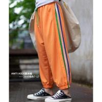 爱木橦3998桔色 吊牌110码建议身高110cm左右 啦芙莱木瓜汁大E小e牛哆哆夏装童装男童女童七分裤牛仔中裤