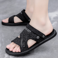 W209黑色 38 男士凉鞋开车两用夏季一字拖鞋男潮沙滩45休闲外穿46凉拖男大码47