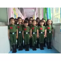 军绿色B款 110cm 军装套装兵娃娃迷彩服演出大合唱男小女兵舞蹈夏六一儿童表演服装