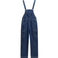 蓝色 24 155/60A 古田森牛仔裤2022夏季女装宽松连体哈伦裤工装背带牛仔长裤BX5001