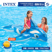 蓝鲸坐骑[收藏送脚泵] INTEX儿童游泳圈水上海豚坐骑浮排宝宝戏水加厚大号充气玩具