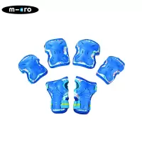 蓝色护具 S m-cro迈古轮滑儿童头盔护具套装男女滑板平衡车自行车安全帽护膝