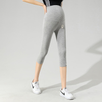 浅灰 M 孕妇打底裤夏季薄款外穿防走光七分瑜伽裤大码孕妇裤子孕妇装夏装