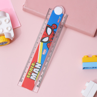 漫威系列折叠尺2把[颜色款式随机发 ] 迪士尼小学生折叠尺子套装30cm带波浪线直尺彩色透明镂空折尺儿童创意绘画可爱卡通