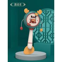 [墨绿青]国潮婴儿可啃咬牙胶拨浪鼓(礼盒装) 国潮宝宝拨浪鼓婴儿可啃咬牙胶摇铃中国风儿童手摇鼓大波浪鼓玩具