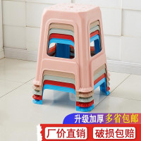 红色一般款10个以上单价 珠江塑料凳家用餐椅高脚凳四方凳加厚防滑凳子椅子