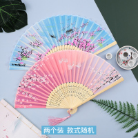♨♨♨随机款 扇子折扇古风中国风女式汉服旗袍舞蹈儿童学生便携随身折叠小巧扇