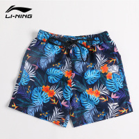 蓝花组-男童沙滩裤 110[建议身高85-100cm ] 李宁儿童泳衣男童女童沙滩裤中大童泳装女宝宝长袖防晒游泳套装