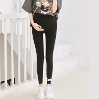 黑色[A款 腰部调节带设计 ] M 俞兆林孕妇打底裤鲨鱼裤夏季薄款外穿九分瑜伽裤子小个子孕妇装春
