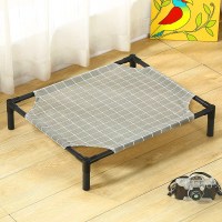 灰色方格(亚麻) 黑色床+床布(60*50*12)30斤内 宠物狗狗摇摇椅法斗躺椅摇摇床巴哥泰迪摇篮床透气网布耐脏摇床