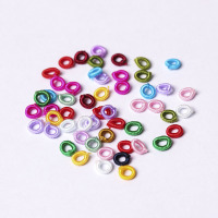 混色线圈80个/份 颜色随机 DIY中国结手链手工饰品配件材料菠萝扣线圈线扣连接圈小号菠萝结
