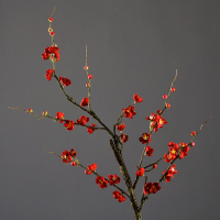 单支红色梅花(120cm) 婚庆仿真梅花枝绢花干枝腊梅客厅落地装饰花腊梅禅意干支梅干花枝