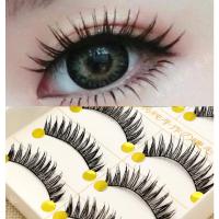 10对装 大眼芭比娃娃款假睫毛 尖尾款棉线梗眼睫毛自然浓密纤长逼真C-7