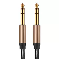 1.8米]发烧级6.5公对公音频线 吉他降噪线音箱音响音频线6.5对6.5大三芯双声道公对公6.35音频线
