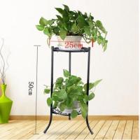 黑色 2层50高 加粗加厚铁艺多层花架阳台客厅室内吊兰实木花盆架绿萝花架子