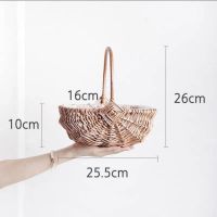 —F10小号 中 东方家 柳编椭圆防水套二手提花篮菱形花边 鲜花干花多肉花器F10