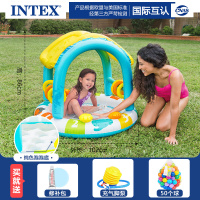 数字婴儿水池(102*86)+充气脚泵[收藏送50个球] INTEX儿童游泳池婴儿宝宝家庭大号充气戏水池沙池钓鱼喷水波波