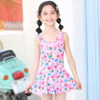 1147粉色 L建议身高(110-130cm) 女童泳衣连体可爱宝宝学生裙式泳裤小孩中大童泳装夏季儿童游泳衣