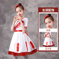 中国风女款短袖 送裤袜 120cm 儿童大合唱演出服春季中小学生礼服女童蓬蓬裙男童诗歌朗诵表演服