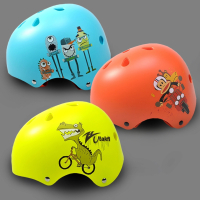 天蓝卡通人物 S(48-56厘米)5-10岁 轮滑头盔滑板头盔旱溜冰鞋可调儿童头盔安全儿童电动车头盔自行车