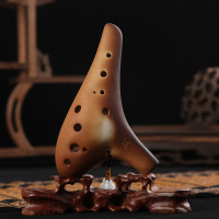 普及型12孔素烧款 12孔中音C调陶笛乐器普及型素烧款儿童学生初学入门6孔桃笛送教材