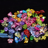 透明 儿童手工水晶宝石玩具礼物大号小孩漂亮梦幻首饰盒小女孩配饰盒装