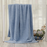 蓝色浴巾(单条) 70x140cm 日系菠萝格浴巾女亲肤大人速干不掉毛比全棉吸水二件套珊瑚绒毛巾