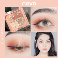 01#甜橙养乐多 novo六色眼影盘哑光大地色女防水持久防汗细闪棕色系平价小众便携