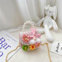 小花粉色 珍珠手提包儿童包包小女孩公主女童斜挎包时尚卡通潮可爱链条配饰