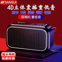 黑色 套餐一 山水E62无线蓝牙音箱免提通话TF插卡多功能收音机大音量低音炮