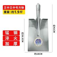 平头1.9斤单独锹头 牌王中王平头锹全钢淬火农用方锹挖树锹锰钢锹齐头锹方头钢锹