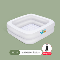 二环方形充气水池送手泵 Bestway婴幼儿游泳池家用宝宝游泳桶加厚儿童充气可折叠洗澡水池