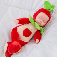 257(红苹果) 35厘米[无声版] 儿童毛绒玩具睡眠仿真婴儿会说话的洋娃娃布玩偶公仔女孩安抚宝宝