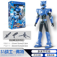 S1战士-弗特(内含3武器) 展高2正版迷你特工队X声光S1战士公仔弗特塞米雷可动人偶变形玩具