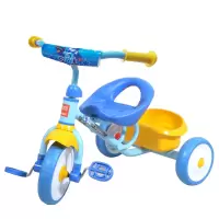 蓝色 祺月儿童简易三轮车小孩脚踏车宝宝自行车玩具轻便脚踏婴儿童车