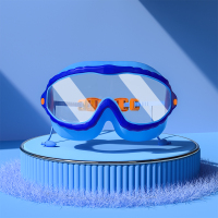 海水蓝[高档泳镜盒] 平光 儿童泳镜男童防水防雾高清护目大框游泳镜女童潜水镜宝宝游泳装备