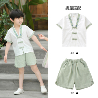 绿色男2012汉服 100 儿童汉服夏季女童古装襦裙中国风幼儿园表演服潮男童唐装国学夏装