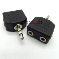 深灰色 0.05m 手耳耳机一分f二转.头线台式电脑机麦3接5mm音频二合一转换器插头