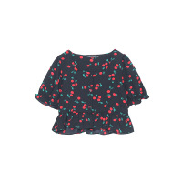 上衣 XL(115-145斤) pamm大码女装气质小樱桃闺蜜装胖妹妹夏款减龄连衣裙宽松上衣W493