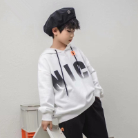 白色 110cm(7码) 木瓜汁2021春款男童女童连帽卫衣中大童儿童童装韩版潮93655