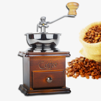 陶瓷芯复古原木手摇咖啡磨豆机家用手动咖啡豆研磨机器