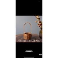 圆形带肚小号 大 母亲节仿藤复古藤编花篮花店插花花篮沙龙花艺课篮子伴手礼篮